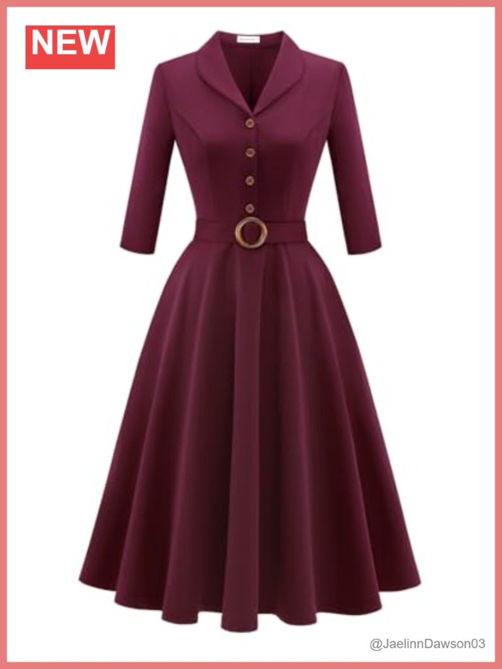 1950s Vintage Swing Dress Knee Length Retro Cocktail Graduation